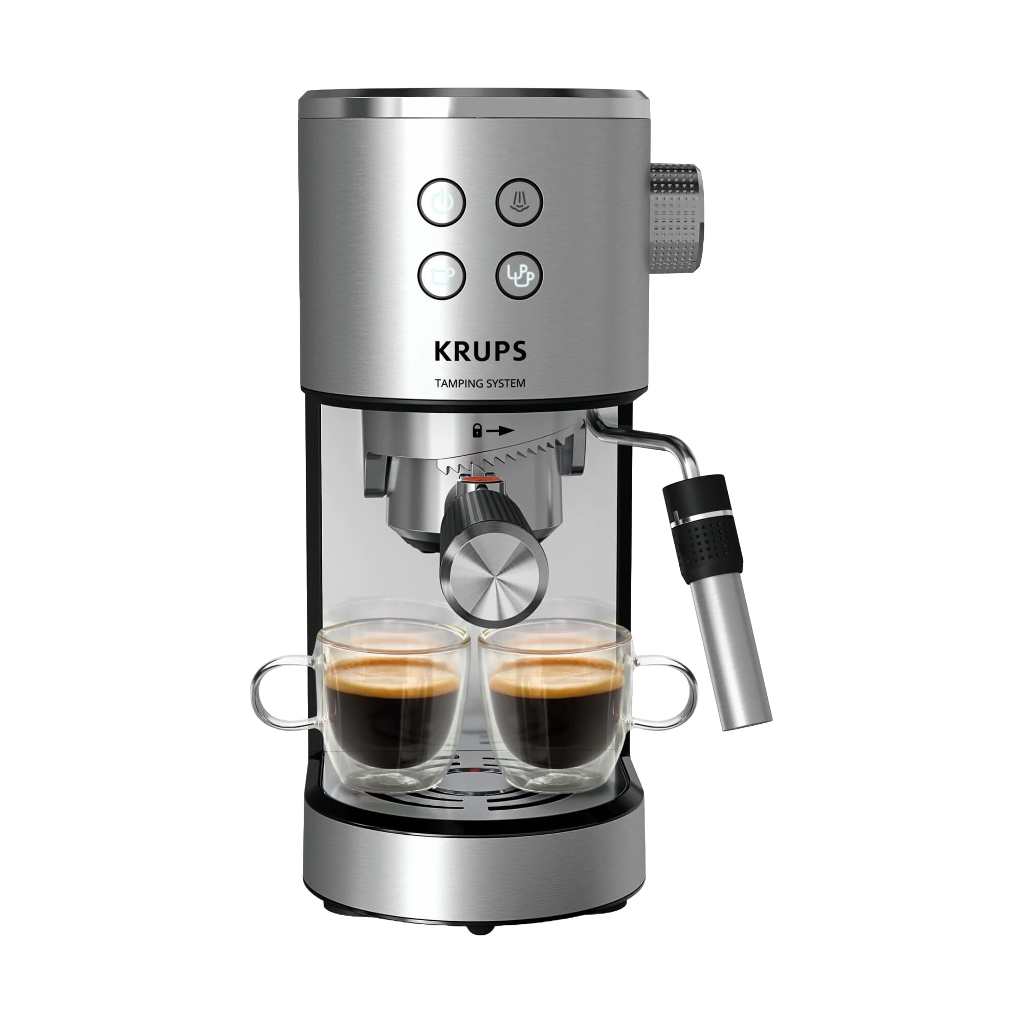Кавоварка ріжкова Krups Virtuoso+ Tamping System сіра, 1 л (XP499EE0)